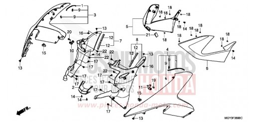 CARENAGE LATERAL VFR800XB de 2011